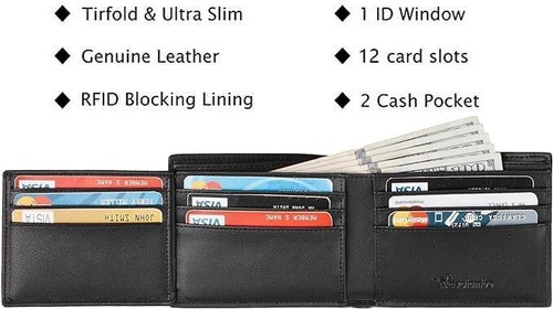 Billetera Hombre Carteras De Cuero Men Minimalista Delgadas Bloqueo Rfid Para-US - Picture 4 of 7
