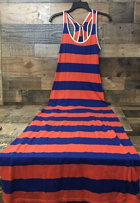 #ad Sperry Maxi Dress Women Small Nautical Coastal Beach Stretch Sleeveless Colorful $19.20