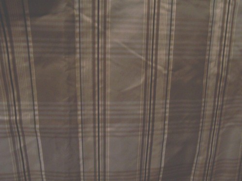 3y ITALIAN LT GREY BEIGE LT BROWN BLK YELLOW PLAID SILK FABRIC DRESS HOME #BP63 - Picture 4 of 4
