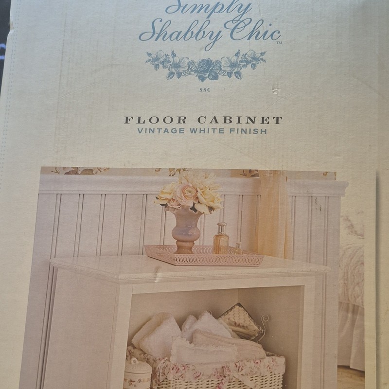 Simply Shabby Chic Shabby Chic Floor Cabinet Vintage White 2-Shelf 31x28x13