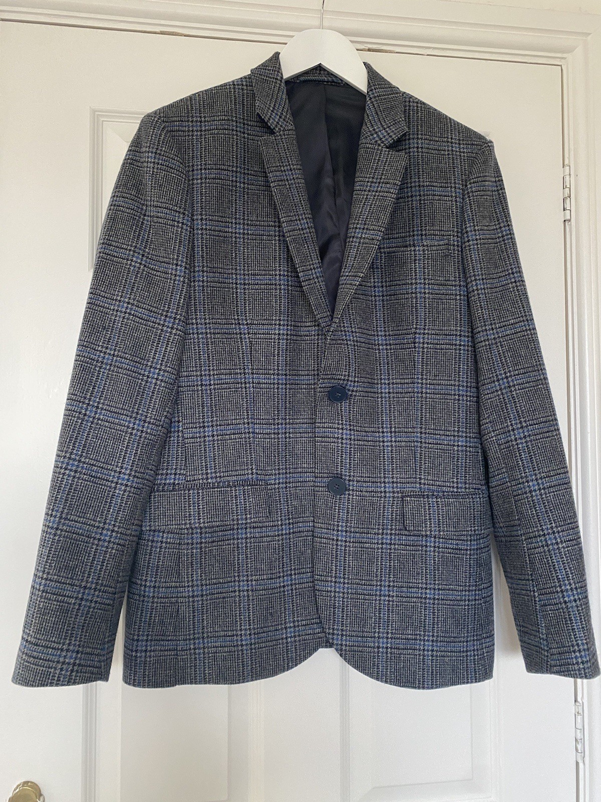 Jack Wills Tweed Hacking Riding Jacket Grey Check Mallalieus 100percent Lambs Wool 38