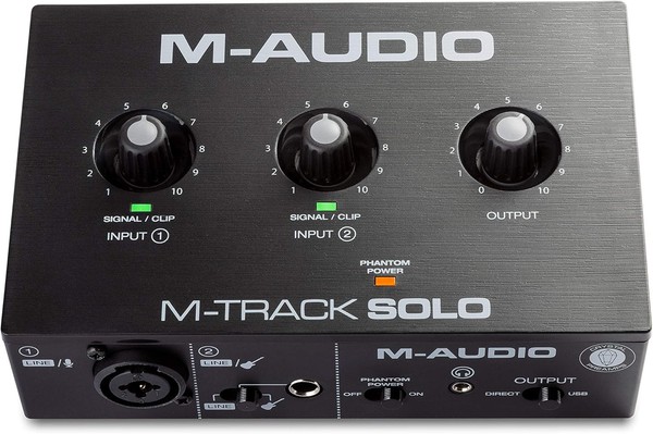 M-Audio M-Track Solo - Interfaz de audio USB, tarjeta de sonido para