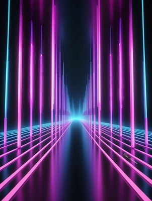 Neon Leinwandbild Unikat Stil Wandbild Modern Gerahmt Schwebeeffekt Bild Deko