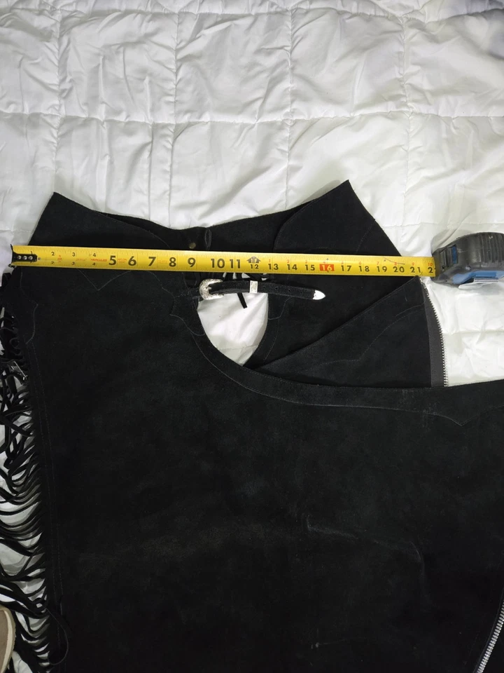 Western Damen Reitchaps schwarz Fransen - Bild 2 von 4