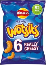Walkers Wotsits Really Cheesy Multipack Snacks Crisps 6X16.5G