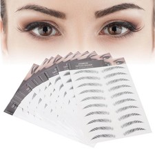 10 4D Sheets Eyebrow Stickers, Eyebrow Stickers, Disposable Temporary Brow Fa...