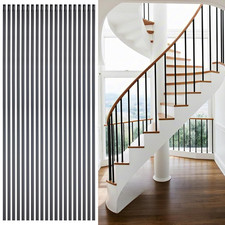20 Pack 1/2" X 44" Square Hollow Wrought Iron Balusters, Black Satin Plain Bar
