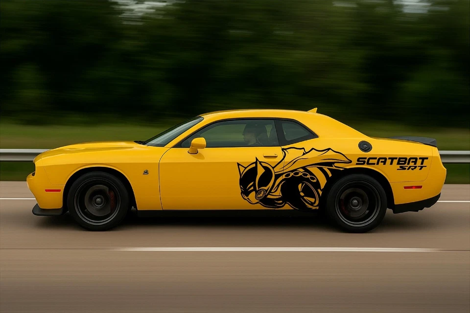 Fits Dodge Challenger 2015 - 2021 Scatbat Decal Graphic Side Design (Kit) - Image 2 of 4