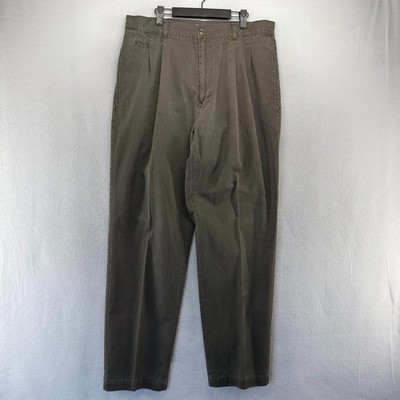 Vintage Bugle Boy Trousers Men's 38x34 Fits 36x34 Brown Baggy Chino Pleated 90s