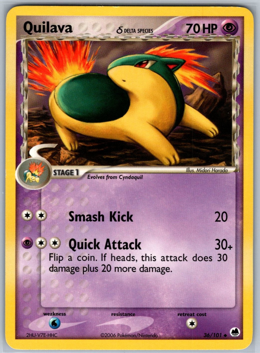 Quilava (Delta Species) Dragon Frontiers 36/101 LP-NM Pokemon card