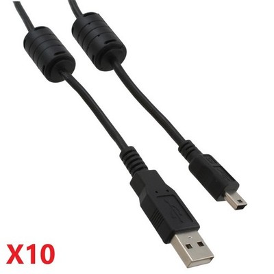 Lot of 10 NEW CnC Tech 102-1031-BL-F0050 USB 2.0 A Male to Mini-USB B Male 0.5m