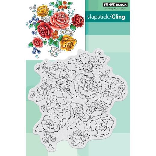 Penny Black Cling Rubber Stamps - Floral Medley 40-616