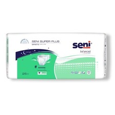 Seni Super Plus Adult Incontinence Brief M Heavy Absorbency - 3 Packs of 25
