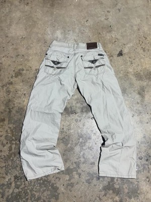 Seven 7 Pants Men With Pocket Flap Baggy Fit 34x32 White