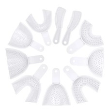Disposable Dental Impression Trays，Perforated Plastic Blue for Adults & Kids