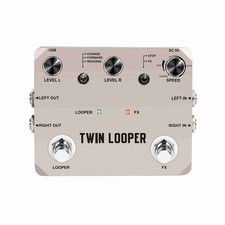 Rowin Pedale Looper per Chitarra con 2 Pedaliera 11 Tipi di Riproduzione per Elettrico TGKP