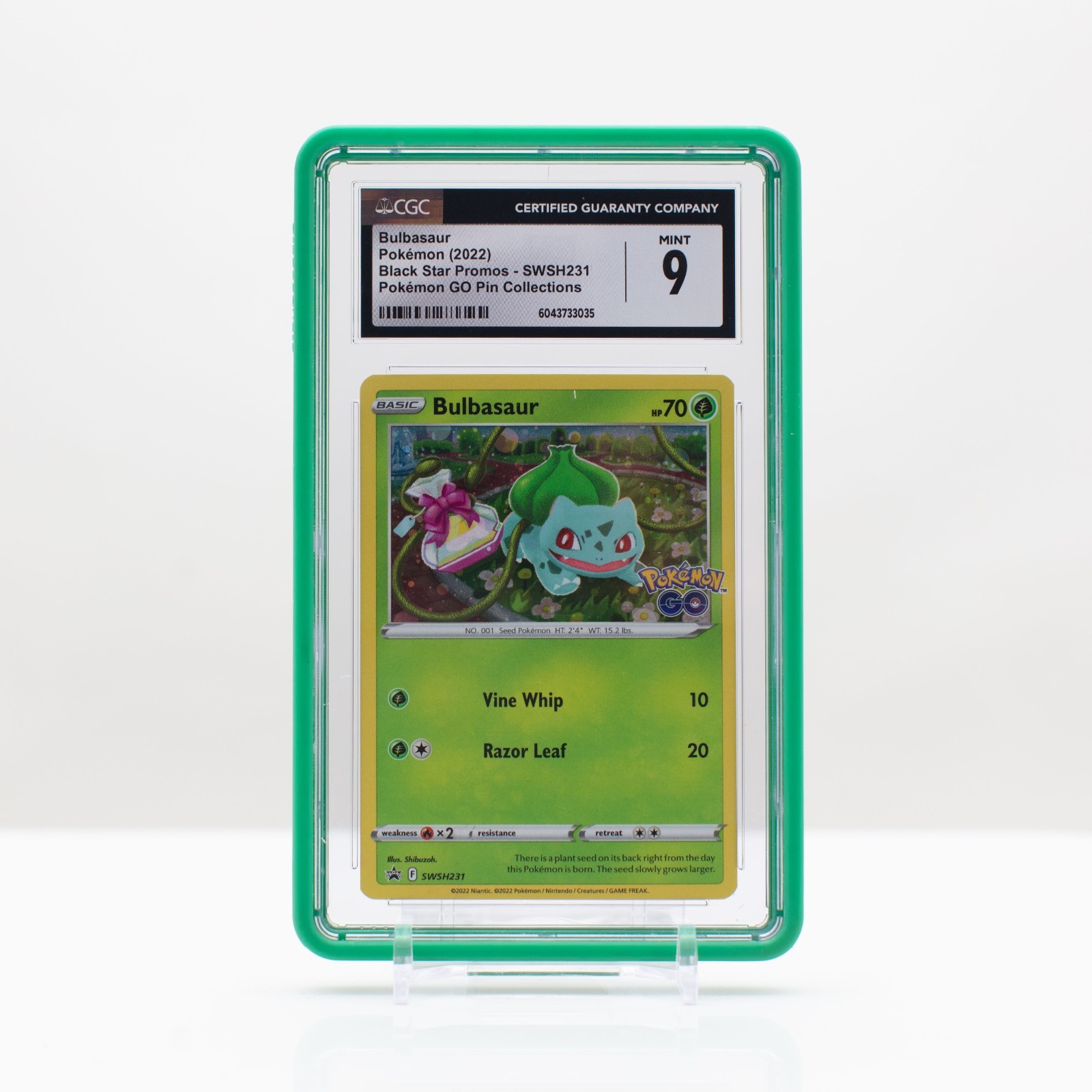 Pokemon Bulbasaur Cosmos Holo #SWSH231 Pokemon GO Promo 2022 - CGC 9 Mint