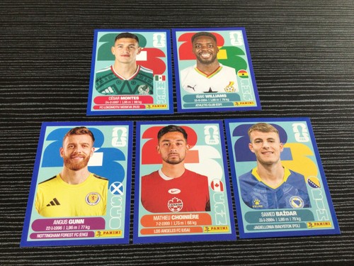 2026 Panini FIFA World Cup Lot Of 5 Blue Stickers #2A