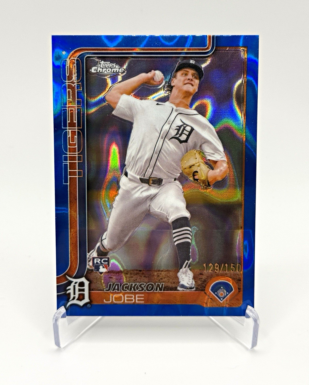 2025 Topps Chrome Jackson Jobe Blue Lava Refractor /150 RC #249 (Print Line)