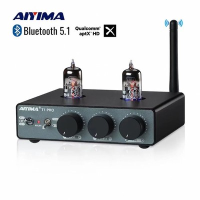 Two-Channel Tube Preamplifier with Bluetooth and Line-Level Inputs, 12V DC