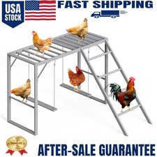 Chicken Perch Swing Chicken Roosting Bars w/Ladder for Coop Metal Pet Swing Set