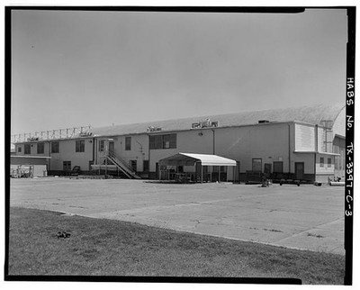 3. Northwest side Building 1015 land plane hangar, looking east - Naval Air