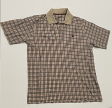 BURBERRY Check Pattern Polo Shirt Small S