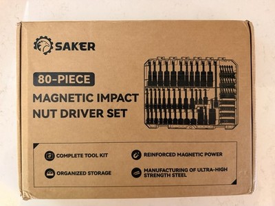 80-Piece Magnetic Impact Nut Driver Set with SAE & Metric Bits