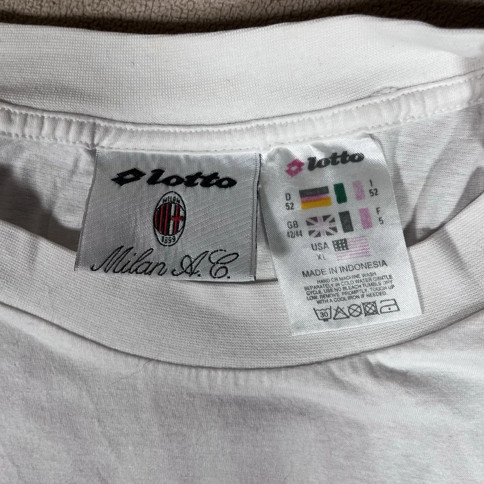Винтажная мужская футболка Lotto Milan Opel 100% хлопок размер XL - Изображение 3 из 4