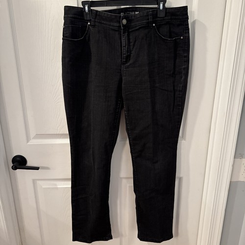 Chico’s women’s black platinum Ultimate Fit denim jeans size 2 short City Preppy