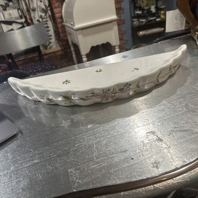 St. Thomas Creations Half Moon Shape Ceramic Shelf 21-1/2'' Wide Floral Unused