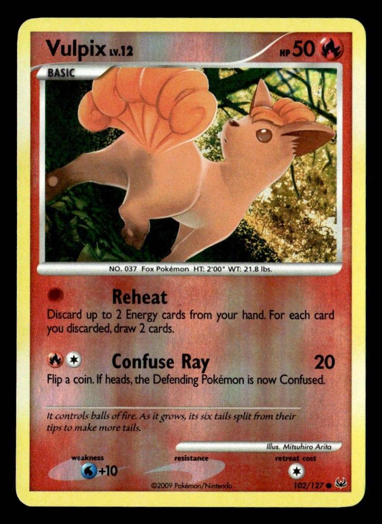 Vulpix Common Reverse Holo Platinum 102/127 LP Pokémon TCG
