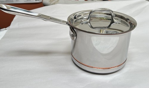 New All-Clad Copper Core 2 qt Sauce pan Stainless Steel Saucepan - Picture 3 of 22