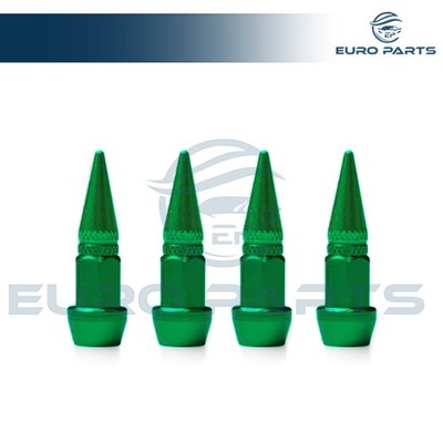 4 Pcs Green Spiked Shape Tire Valve Stem Caps Car Wheel for Car Aluminum