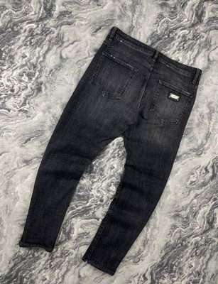 Dolce Gabbana Denim Jeans Metal Logo Slim Fit Men Size 36 Black | eBay