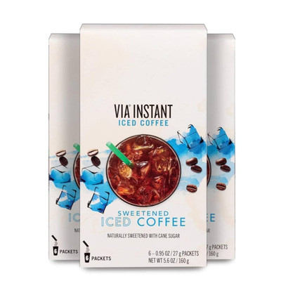 Instant Sweetened Iced Coffee Packets + Exclusive Vinyl Sticker (18 Pack)