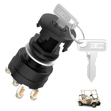 CartClan Ignition Key Switch for Club Car DS 1996-up Gas Golf Cart OEM black