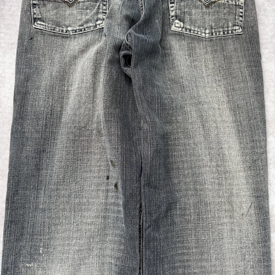 Pantalones de mezclilla Koman vintage para hombre 36x32 rectos holgados desvanecimiento hip hop Foto 3 de 4