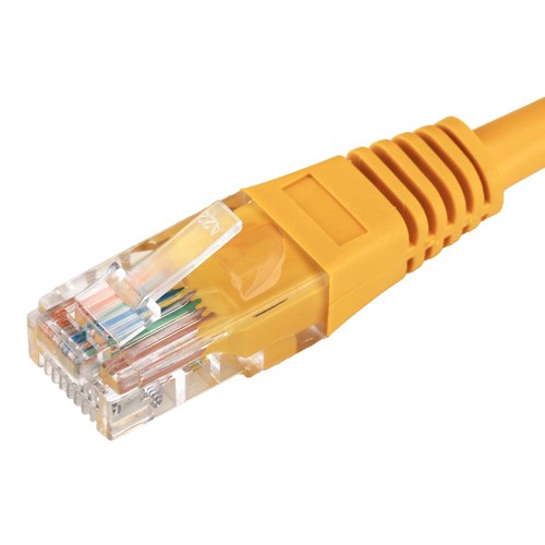 Cablenet 1.5m Cat5e RJ45 Yellow U/UTP PVC 26AWG Flush Moulded Boot Patch Lead