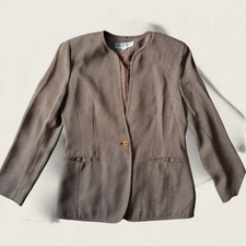 Vintage 90s Velardi Touch Brown Micro Check Blazer Women  s