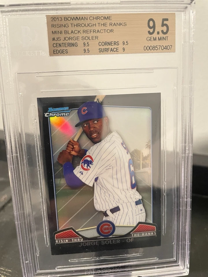 Bowman Chrome 3/10 Jorge Soler 2013 mini refractor negro raro radiocontrol Beckett 9,5 Foto 2 de 3