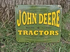 VINTAGE 1930'S JOHN DEERE TRACTORS PORCELAIN SIGN FARM EQUIPMENT  11"×9.5"