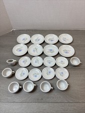 Strombecker Children Ceramic Tea Set Service Floral Pattern Plates Cups READ