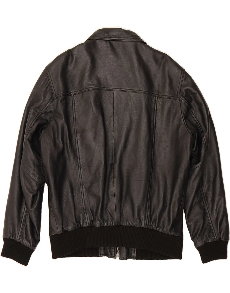 Chaqueta de cuero para hombre ANGELO LITRICO UK 40 grande cuero negro DJ28 Foto 2 de 3
