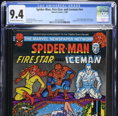 Spider-Man Fire-Star and Iceman CGC 9.4 Promo Giveaway nn 1983 Dallas Nutcracker