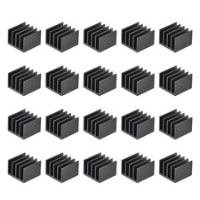 14x14x10mm Black Sticky Aluminum Heatsink Electronics Cooler 20 Pcs