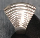 Vintage 925 Sterling Silver Modernist Ribbed Dome Ring Size 10