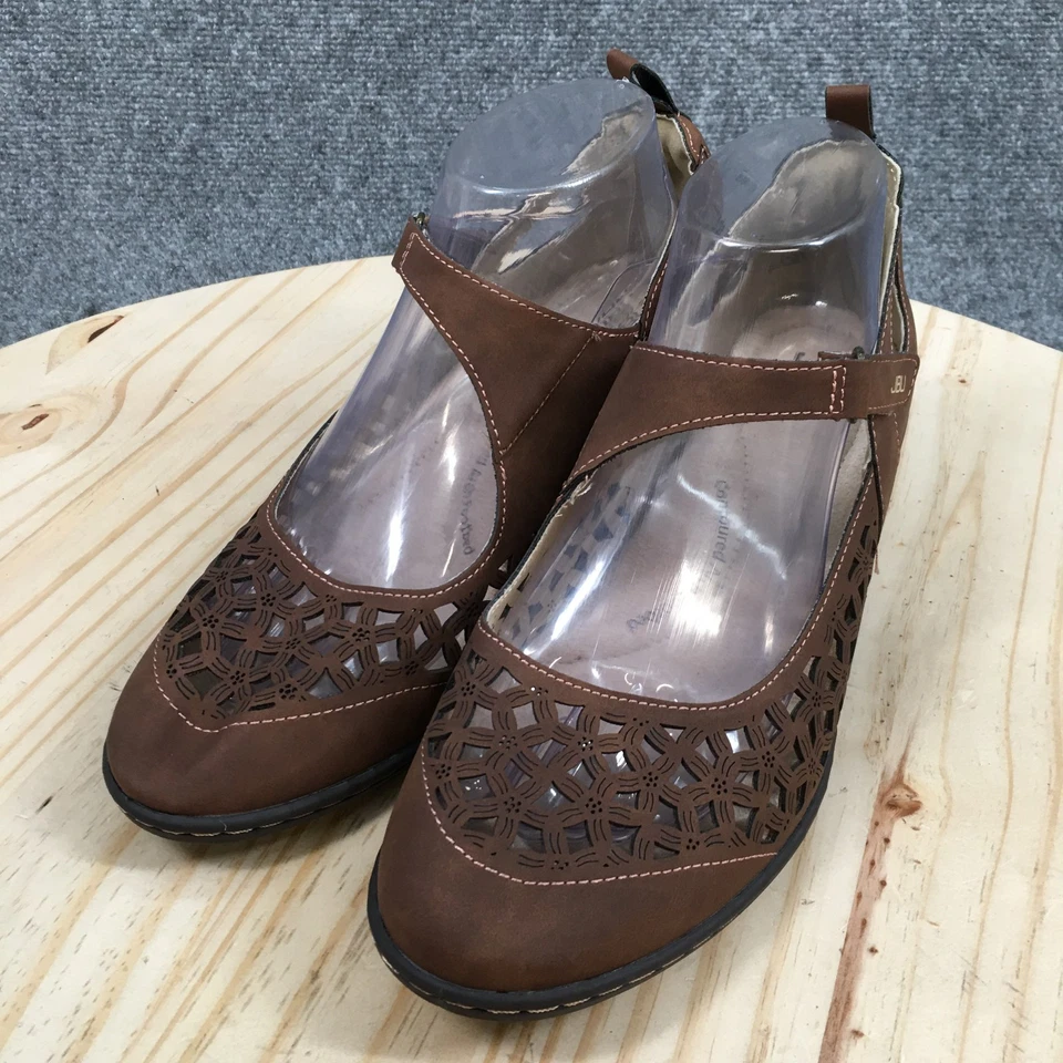 JBU Shoes Womens 9 M Jolene Mary Jane Brown Casual Comfort Round Toe Cuban Heels - Image 3 of 4