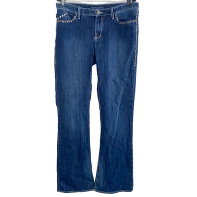 Rock Republic Jeans Womens Size 14 Blue Bootcut Studded Button Pockets