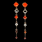 925 Sterling Silver Earrings Round Orange Opal 4.5mm Aquamarine Gemstone Jewelry
